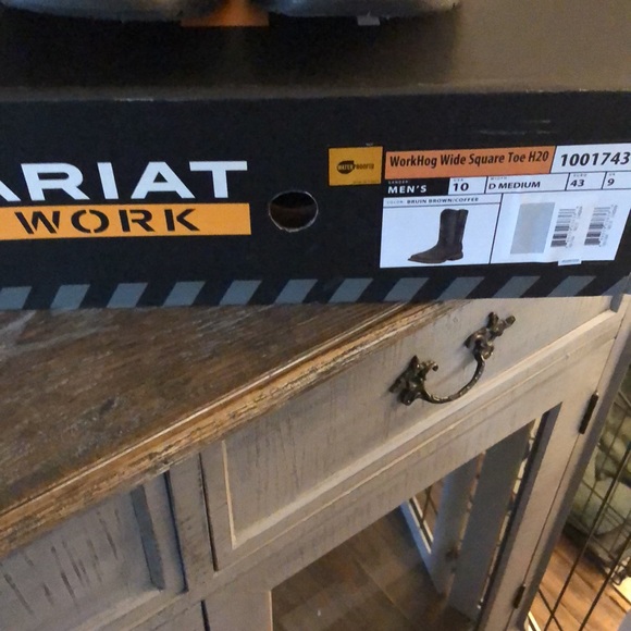 ARIAT WORK HOG WIDE SQUARE TOE H20 COMPOSITE WATERPROOF BOOTS MEN 10 MED D WIDTH - Picture 2 of 2